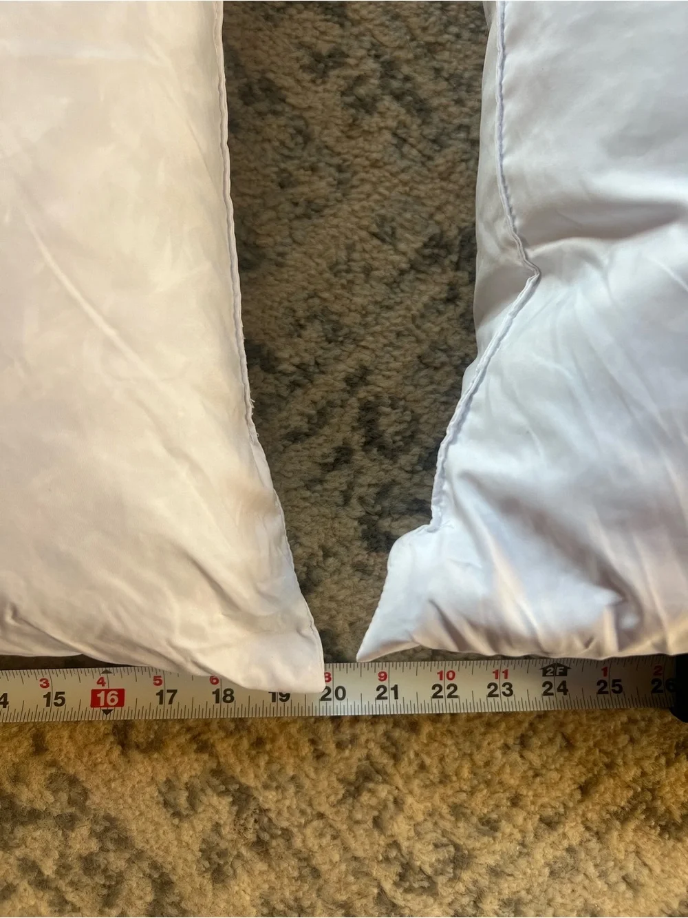 Set of 2, 20 x 20 feather decorative pillows. In great shape.